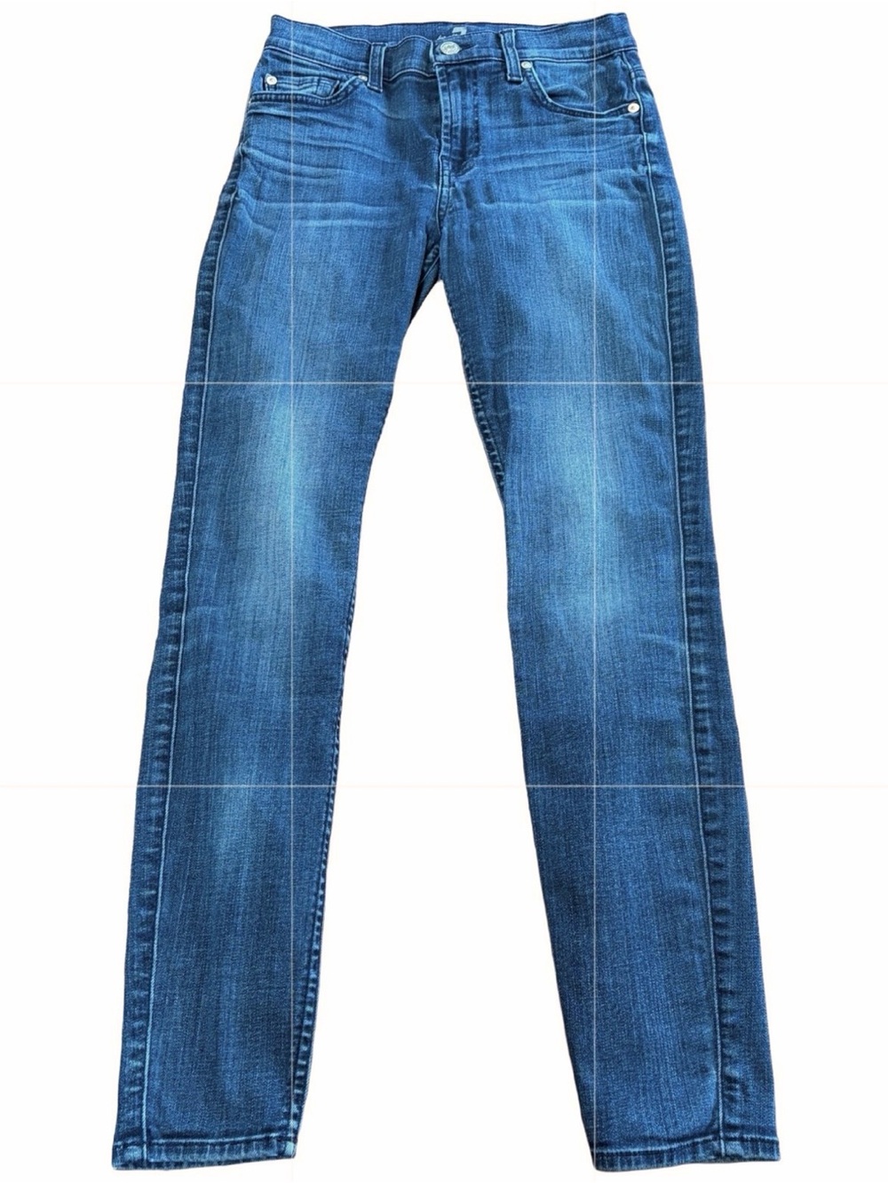 7 For All Mankind Josefina Ankle Jeans Size 25 Medium Dark Wash Stretch Denim